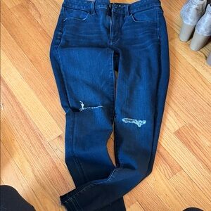 American Eagle Outfitters Dark Blue Distressed Skinny Jeans